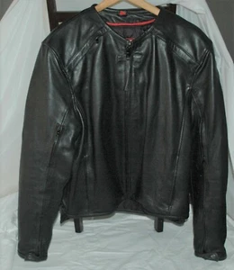 First Racing division of First Manufacturing co Black Motor cycle leather jacket - Picture 1 of 12