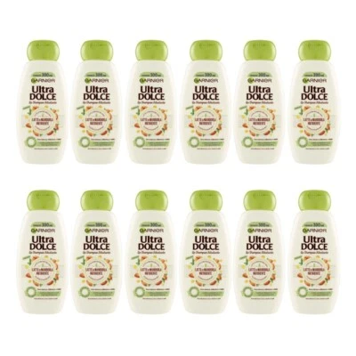 12pz Garnier Ultra Dolce Shampoo Nutriente Latte di Mandorla Linfa d'Agave 300ml - Immagine 1 di 4
