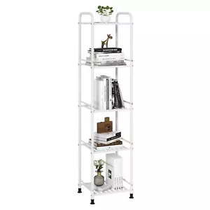 5 Tier Narrow Bathroom Shelving Unit Kitchen Storage Rack Organizer Metal Corner - Picture 1 of 6