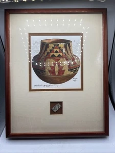 Michael McCullough Acoma Original Aquarell Keramik Scherbe Indianer 1880 - Bild 1 von 8