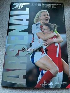 ARSENAL OLYMPIQUE LYONAAIS OFFICIAL WOMENS CHAMPIONS LEAGUE SEMI F 2025 PROGRAMM - Picture 1 of 3