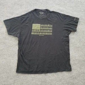 Columbia Men T-Shirt 2XL Black w Green Pine Trees American Flag Graphic Shrt Slv - Picture 1 of 10