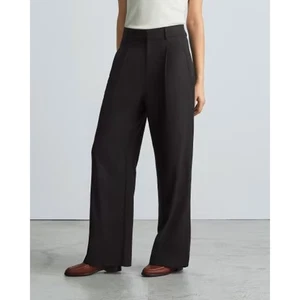 Neu mit Etikett Everlane The Way hoch fallende Lyocell-Damenhose weites Bein schwarz Größe 8 - Bild 1 von 12