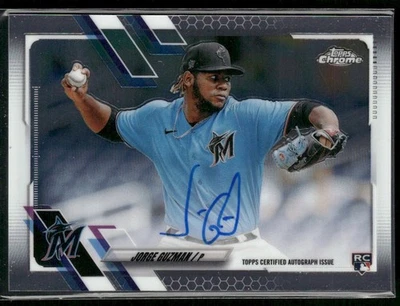 2021 Topps Chrome - Rookie Autographs Jorge Guzman #RA-JGU  - Image 1 of 2
