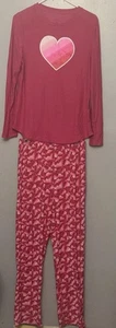 Just Be - Damen Schlafanzug Set Rot / Rosa Herzen Größe M - Bild 1 von 8
