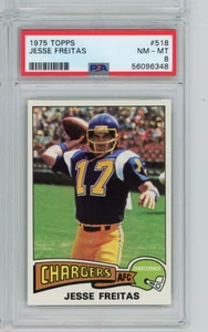 1975 Topps #518 Jesse Freitas - RC Rookie San Diego Chargers - PSA 8 - Imagen 1 de 2