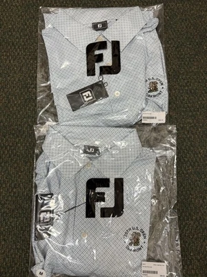 NUEVO FootJoy 125th US Open 2025 Oakmont CC Polo Dot Geo Azul/Blanco (Mediano o L) Foto 1 de 3