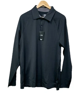 MSX Michael Strahan Polo Men's XLT Black Performance Long Sleeve Shirt NWT - Picture 1 of 9