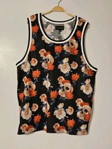 No Boundaries Men's Mesh Skull/Floral Print Tank, Sz 2XL - Picture 1 of 6
