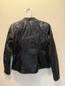 Harley Davidson Genuine Leather Jacket , Womens Size Small Rhinestones Bling, - Bild 1 von 22