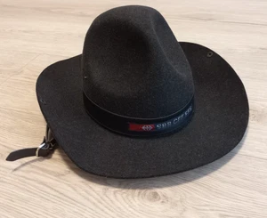 Vintage SBB CFF FFS Swiss Federal Railways 80's Fedora Hat Wool/Leather Size 57. - Picture 1 of 9