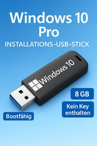 Windows 10 Pro Installations-USB-Stick 8GB Bootfähig | Pro | kein Key - Bild 1 von 1