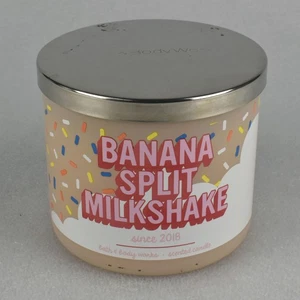 Bath & Body Works 3-Wick Scented Jar Candle Banana Split Milkshake 14.5oz - Picture 1 of 6