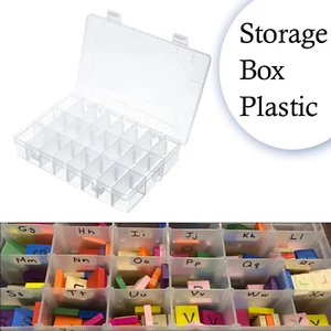 Storage Box Hard Plastic Adjustable Compartment Slot Plastic Craft Organizer - Picture 1 of 16