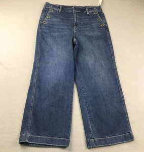Talbots Jeans Womens 16P Blue Denim Stretch Wide Leg Jean NWT - Picture 1 of 11