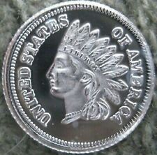 Indian Head Penny design - 1 GRAM GR G .999 Fine Pure Solid Silver Bullion Round