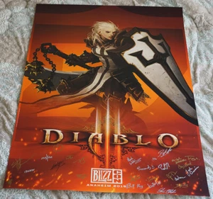 BlizzCon 2015 Official Diablo 3 III Female Crusader Signed Poster - Picture 1 of 5