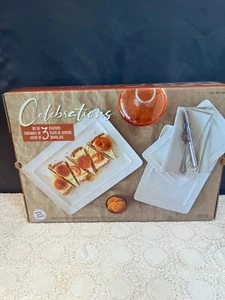 Over And Back Essentials Set Of 3 Stoneware Serving Platters NIB - Picture 1 of 3