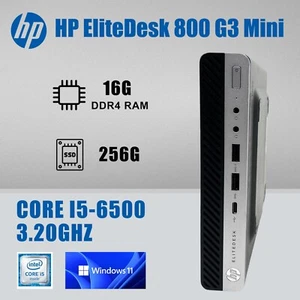 HP EliteDesk 800 G3 i5-6500 3.20GHz 16 GB RAM 256 GB SSD Win 11 With Adapter - Picture 1 of 8
