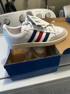 Herren Vintage Americana Sneaker weiß scharlachrot Old School neu mit Karton Größe 10 - Bild 1 von 5