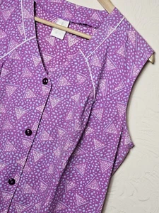 Vintage ärmelloses Kleid mit Knopfleiste. Schürze Stachelnadel Pinny Stil. 70er 80er Jahre Retro - Bild 1 von 12