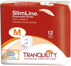 Tranquility Slimline Original Adult Disposable Medium (Pack of 12), Yellow - Picture 1 of 6