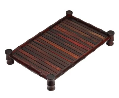 Rosewood Wooden Bamboo Joint Tea Tray Kung Fu Tea Serving Table Rack - Image 1 of 4