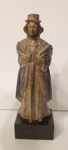 Antigua estatua religiosa de madera tallada a mano - Imagen 1 de 7