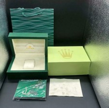 Rolex Watch Box Geneve Suisse Wooden Green Wave Watch Duster & Paperwork Wallet