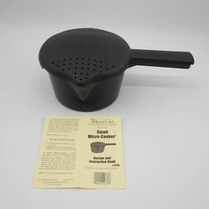 Pampered Chef Small Micro-Cooker 1 Qt Microwave Steamer #2776 Black - Picture 1 of 7