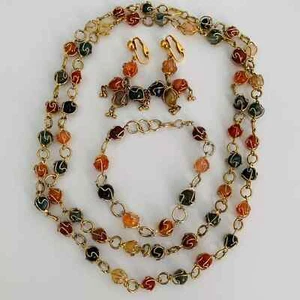 Collar, pulsera y pendientes vintage de adorno - Imagen 1 de 7