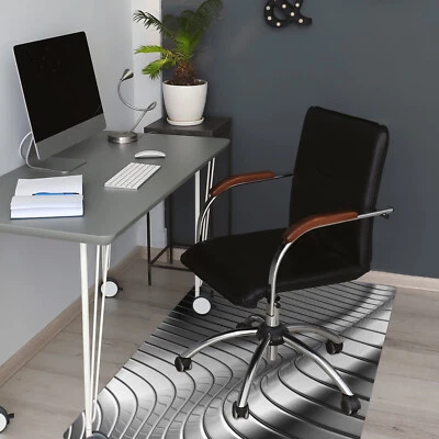 DECORMAT Bodenschutzmatte Bürostuhlunterlage Bodenmatte Stuhlunterlage 120x90 Metallisch