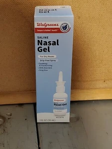 (EXP 08/25) Walgreens Saline Nasal Gel Drip Free Spray for Dry Nose 1 fl oz. NIB - Picture 1 of 6