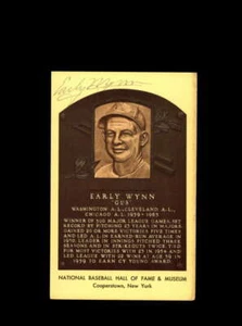 Frühe Wynn handsignierte Gold Hall Of Fame Plakette Postkarte Autogramm - Bild 1 von 2