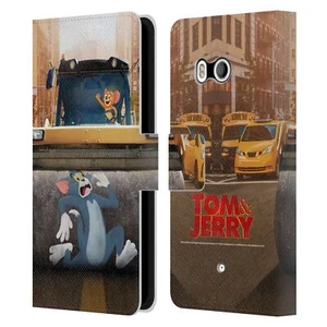 OFFICIAL TOM AND JERRY MOVIE (2021) GRAPHICS LEATHER BOOK CASE FOR HTC PHONES 1 - Picture 1 of 7