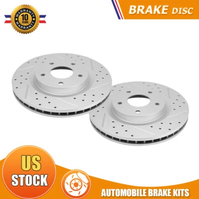 Front Drilled Brake Rotors For 2007 - 2012 Nissan Rogue/ Rogue Select Sentra - Imagem 1 de 4