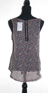 BNWT Miso Sheer Pink Floral Lightweight Prairie Bow Swing Zip Vest Top UK 10 38 - Picture 1 of 12
