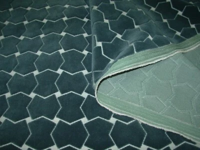 8 YARDS STROHEIM CUT VELVET  GEOMETRIC UPHOLSTERY FABRIC FOR LESS - Image 1 of 3