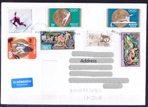 Hungary to India used cover with 1987 William Harvey Medicine & Olympics stamps - Picture 1 of 1