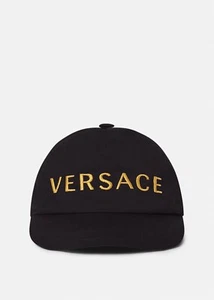 NWT VERSACE LOGO KIDS BASEBALL CAP BLACK/GOLD HAT CASUAL BOYS/GIRL UNISEX MEDIUM - Picture 1 of 14