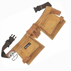 BlueSpot Professional Heavy Duty Leather Double Tool Belt & Hammer Holder - Picture 1 of 1