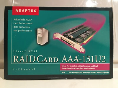 VintageAdaptec Ultra2 SCSI 1-Channel PCI ComputerRaid ControllerCard AAA-131U2 - Image 1 of 3