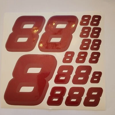 Metallic Burgandy w shadow #8's Racing Vinyl Decal Sheet 1/10-1/12DEFECTIVE BOXD - Image 1 of 4