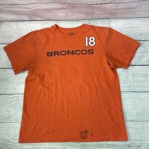 Reebok Denver Broncos Peyton Manning # 18 Orange T-Shirt Jersey Men's Size XL 