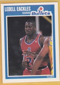 1989-90 FLEER BASKETBALL LEDELL EACKLES ROOKIE #158 BULLETS NMMT/NMMT+ *90649