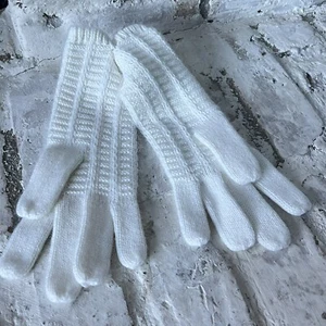 Vintage Strickhandschuhe Neu 100% Orlon Acryl Größe Small Weiß Made In USA - Bild 1 von 4
