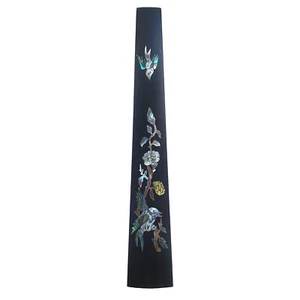 4/4 Violin Ebony Fingerboard Abalone Inlaid Flower Conch with Nut Red Yellow - Picture 1 of 1