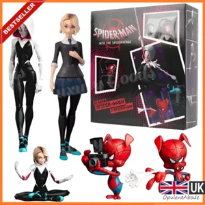 Gwen Stacy Spider Man Into the Spider Verse Spider-Ham Action Figure Toy Set🔴 - Picture 1 of 8