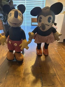 Vintage 1930's Walt Disney's MICKEY MOUSE & MINNIE MOUSE By Knickerbocker!!!! - Picture 1 of 14