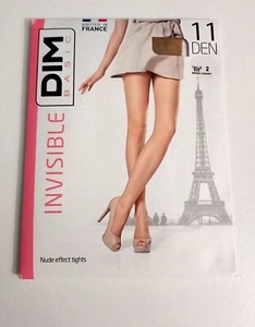 DIM BASIC INVISIBLE COLLANTS VOILE 11 DENIERS NUDE EFFECT TIGHTS BRONZE TAILLE 2 - Picture 1 of 7